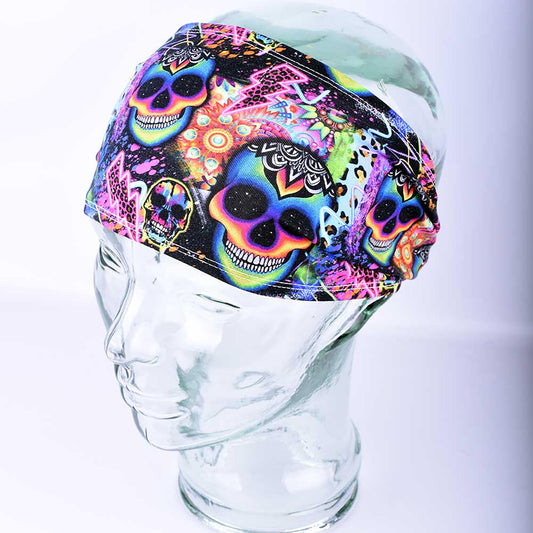 Rainbow Skulls Wide Headband