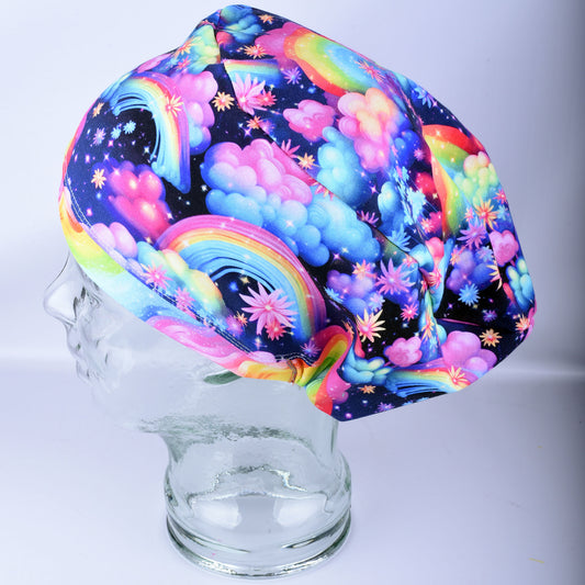 Rainbows and Flowers Scrub Cap