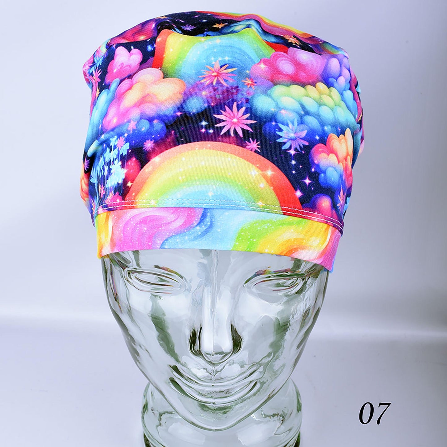 Rainbows and Flowers Scrub Cap