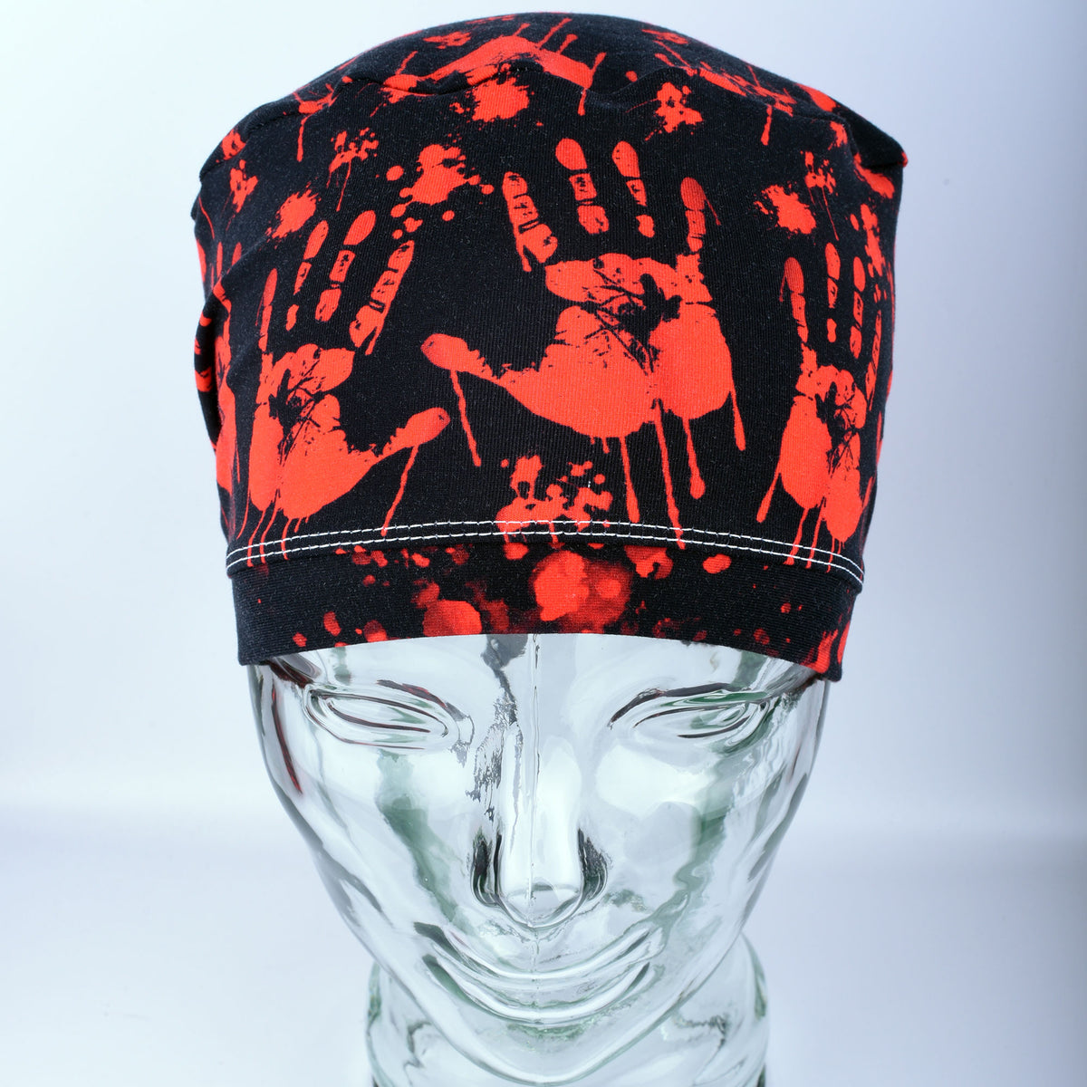 Red Handprints Scrub Cap