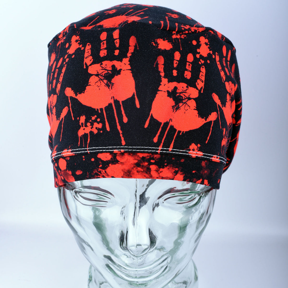 Red Handprints Scrub Cap