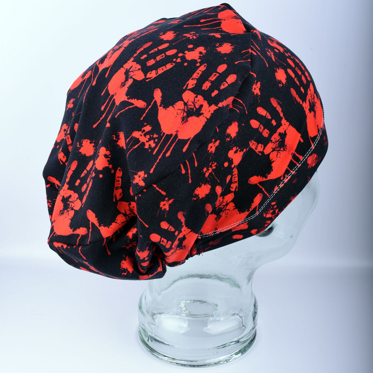 Red Handprints Scrub Cap