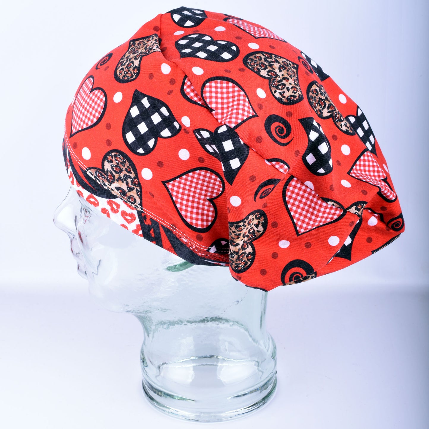 Red Hearts Scrub Cap