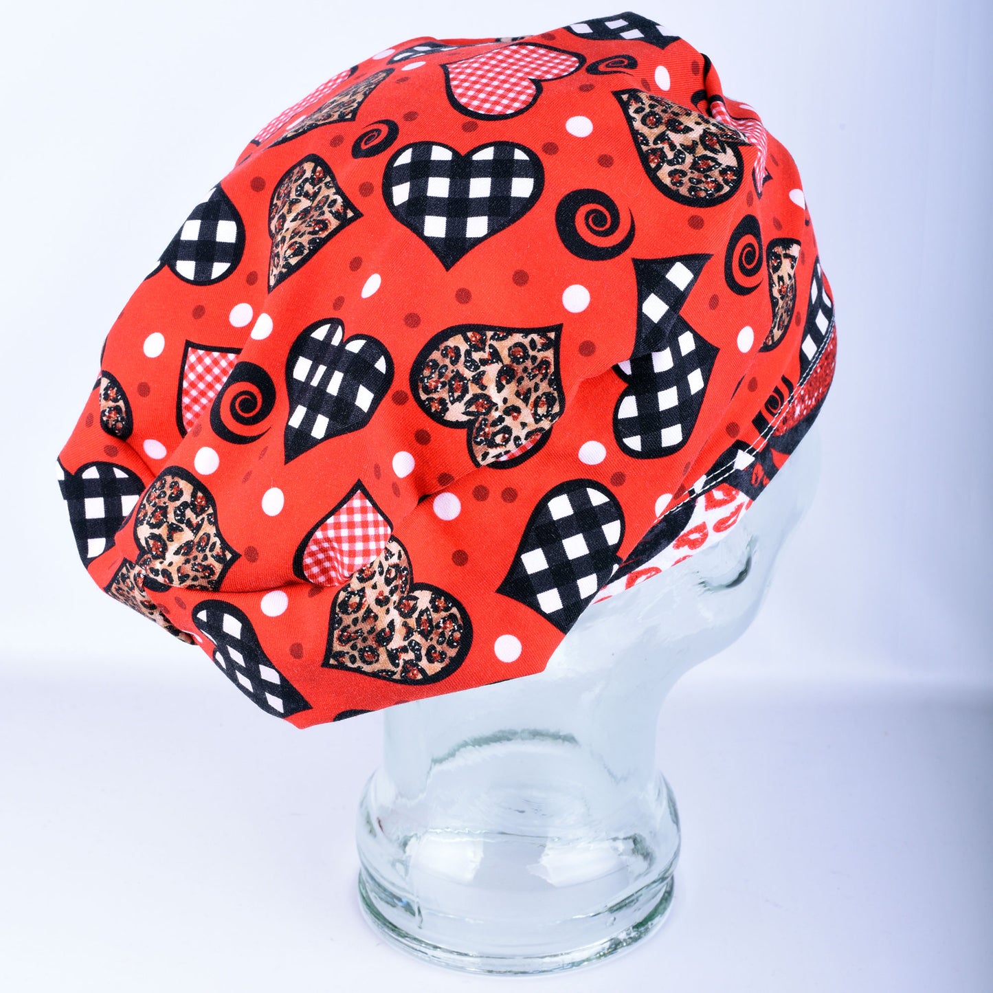 Red Hearts Scrub Cap