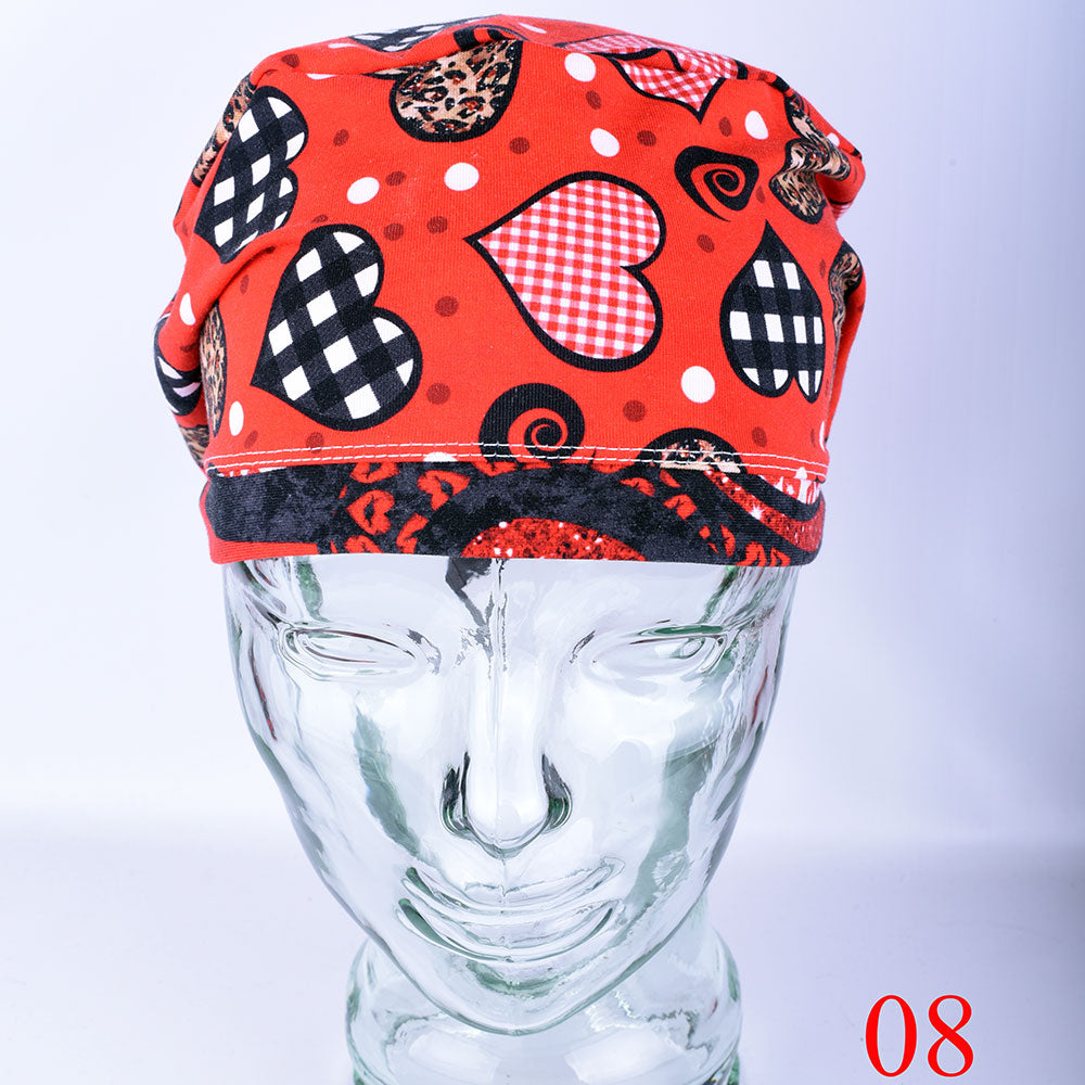 Red Hearts Scrub Cap