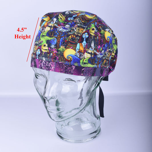 Skeleton Friends Tie Back Scrub Cap