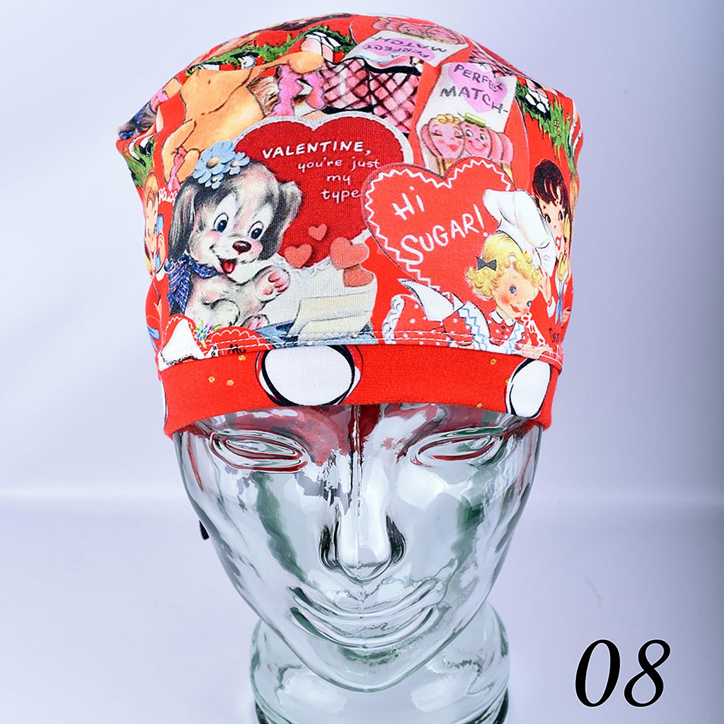 Vintage Valentine Scrub Cap