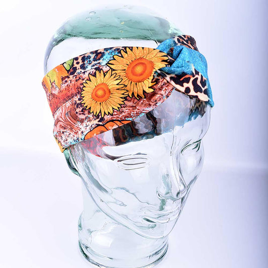 Pumpkins Sunflowers Twist Headband