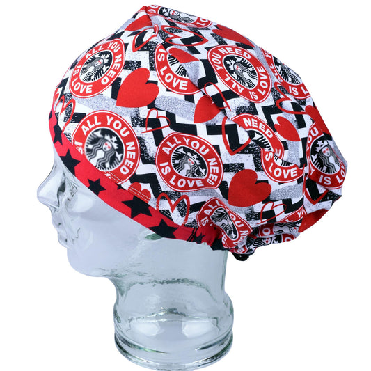 Valentine Love Scrub Cap