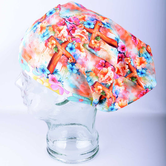 Watercolor Cross Scrub Cap