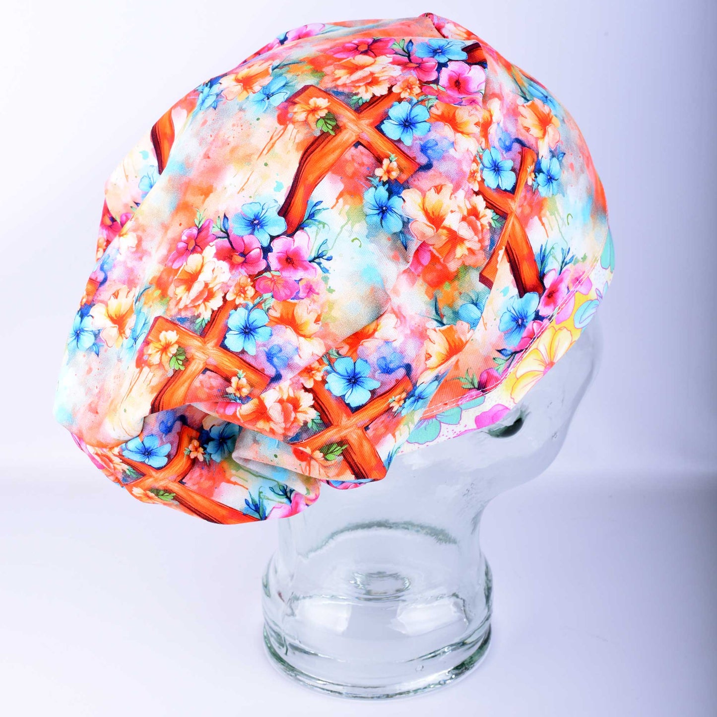 Watercolor Cross Scrub Cap