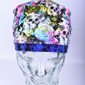 Stretchy-Full-Coverage-Scrub-Cap-Floral-Skull