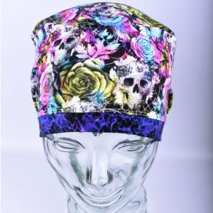 Stretchy-Full-Coverage-Scrub-Cap-Floral-Skull