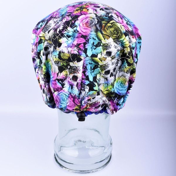 Stretchy-Full-Coverage-Scrub-Cap-Floral-Skull