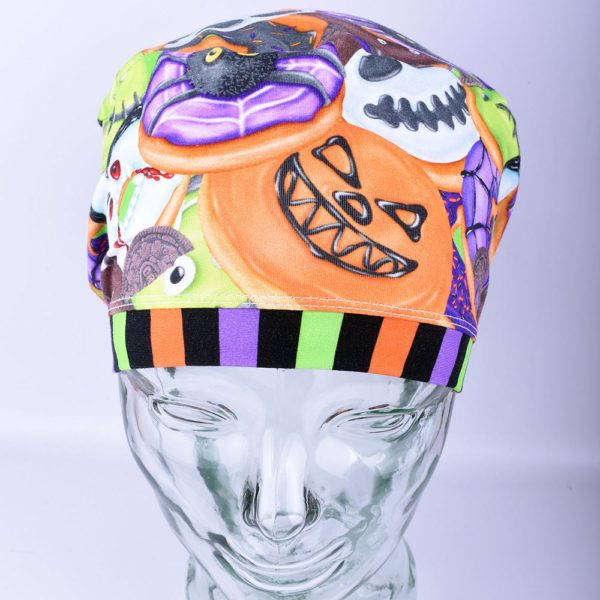 Stretchy-Full-Coverage-Scrub-Cap-Halloween-Sweets