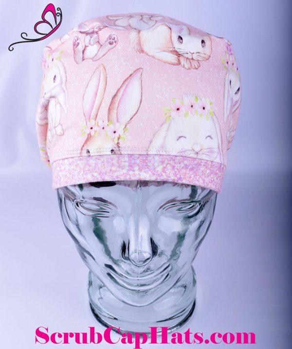 Full Coverage Sweet Bunnies Scrub Cap