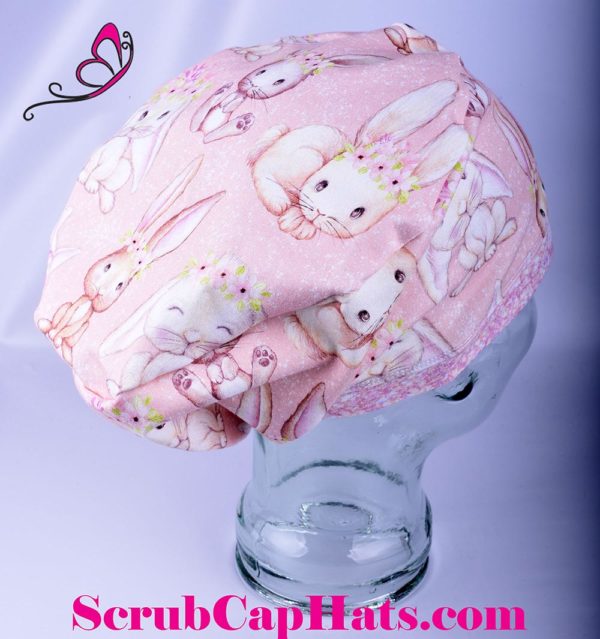 Full Coverage Sweet Bunnies Scrub Cap