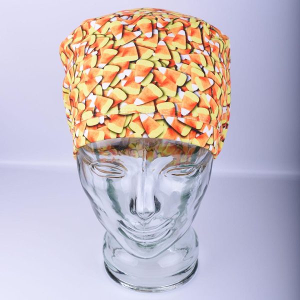 Stretchy-Full-Coverage-Scrub-Cap-Candy-Corn