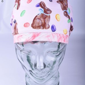 Stretchy-Full-Coverage-Scrub-Cap-Chocolate-Easter-Bunnies