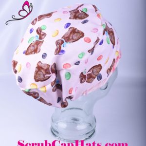 Stretchy-Full-Coverage-Scrub-Cap-Chocolate-Easter-Bunnies