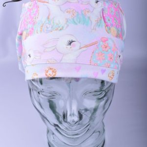 Stretchy-Full-Coverage-Scrub-Cap-Pastel-Easter-Bunnies