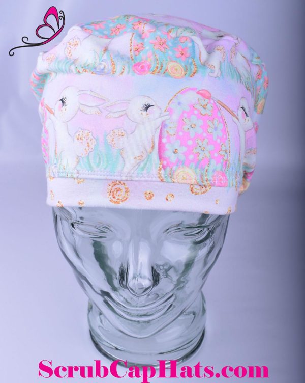 Stretchy-Full-Coverage-Scrub-Cap-Pastel-Easter-Bunnies