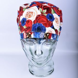 Stretchy-Full-Coverage-Scrub-Cap-Patriotic-Floral