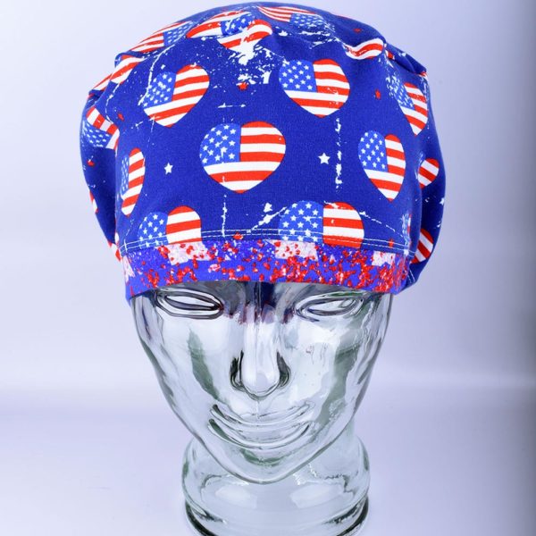 Stretchy-Full-Coverage-Scrub-Cap-Patriotic-Heart-Flag