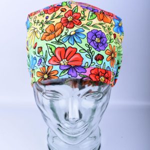 Stretchy-Full-Coverage-Scrub-Cap-Rainbow-Floral