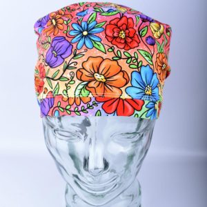 Stretchy-Full-Coverage-Scrub-Cap-Rainbow-Floral