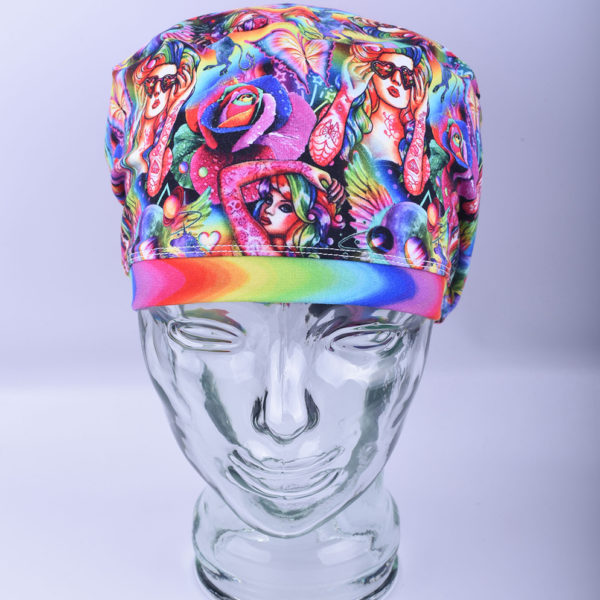 Stretchy-Full-Coverage-Scrub-Cap-Rainbow-Woman