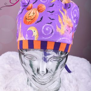 Stretchy Tie Back Scrub Cap Trick or Treat