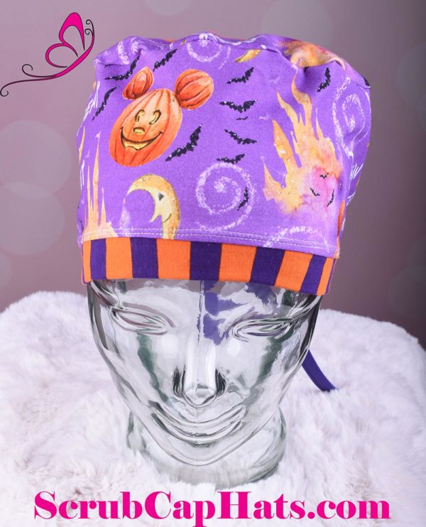 Stretchy Tie Back Scrub Cap Trick or Treat