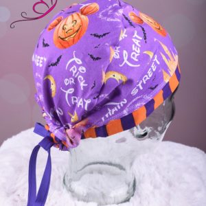 Stretchy Tie Back Scrub Cap Trick or Treat