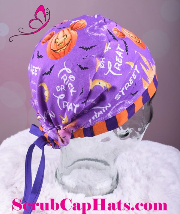 Stretchy Tie Back Scrub Cap Trick or Treat