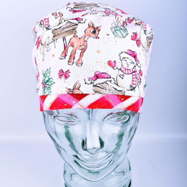 Stretchy-Full-Coverage-Scrub-Cap-Pink-Snowgirl