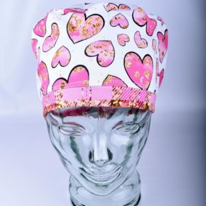 Stretchy-Full-Coverage-Scrub-Cap-Pink-Gold-Hearts