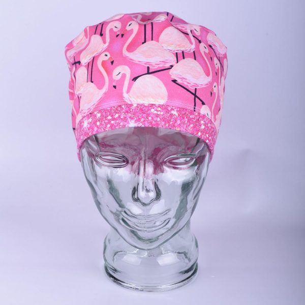 Stretchy-Full-Coverage-Scrub-Cap-Pink-Flamingo